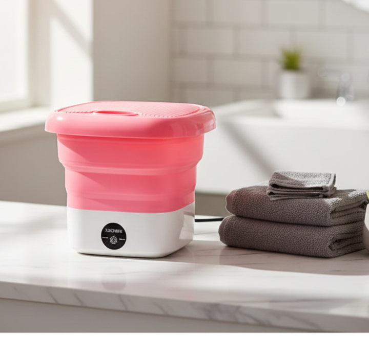 Mini Portable Washing Machine | Foldable Compact Washer for Hostel Students, Bachelors & Small Spaces | Free Shipping