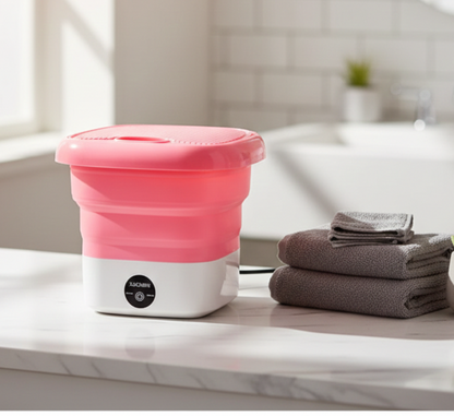 Mini Portable Washing Machine | Foldable Compact Washer for Hostel Students, Bachelors & Small Spaces | Free Shipping
